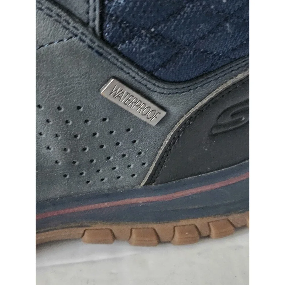 SKECHERS WORK WOMENS BOOT US 6.5 MCCOLL NAVY BLUE BLACK 108004 EH COMP TOE